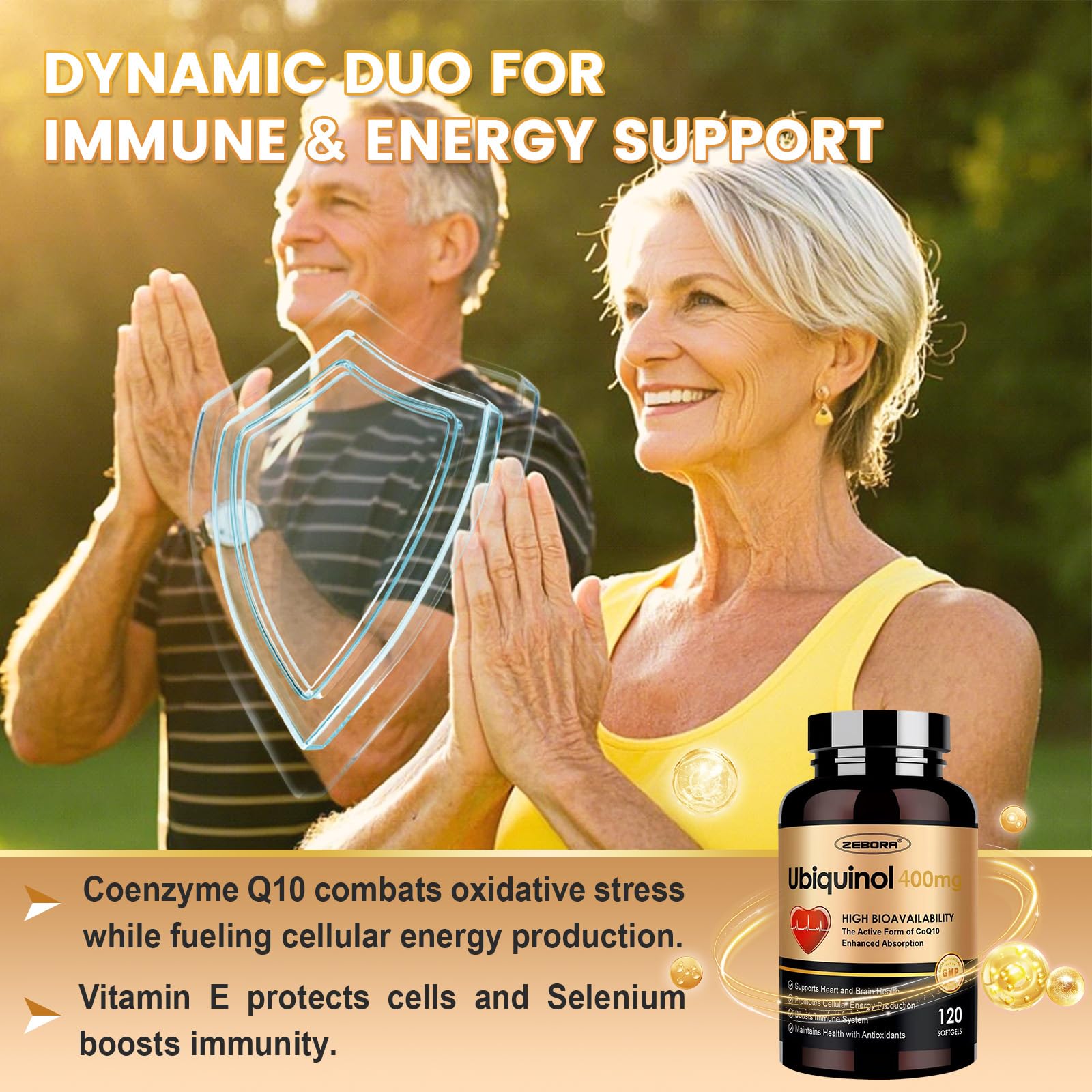 ZEBORA Ubiquinol CoQ10 – Emballage pratique pour routine matinale
