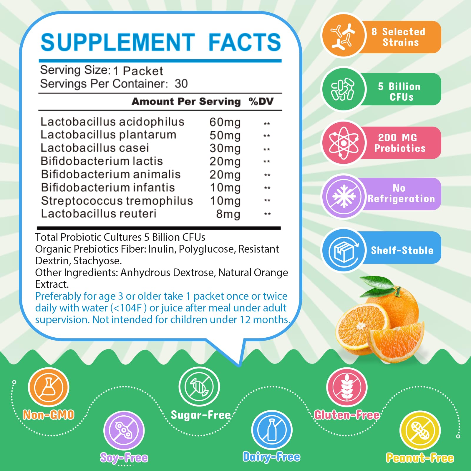 Poudre ZEBORA, 8 souches probiotiques, équilibre intestinal potentiel