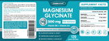 ZEBORA Magnésium Glycinate 500 mg — flacon compact, offre de bien-être durable