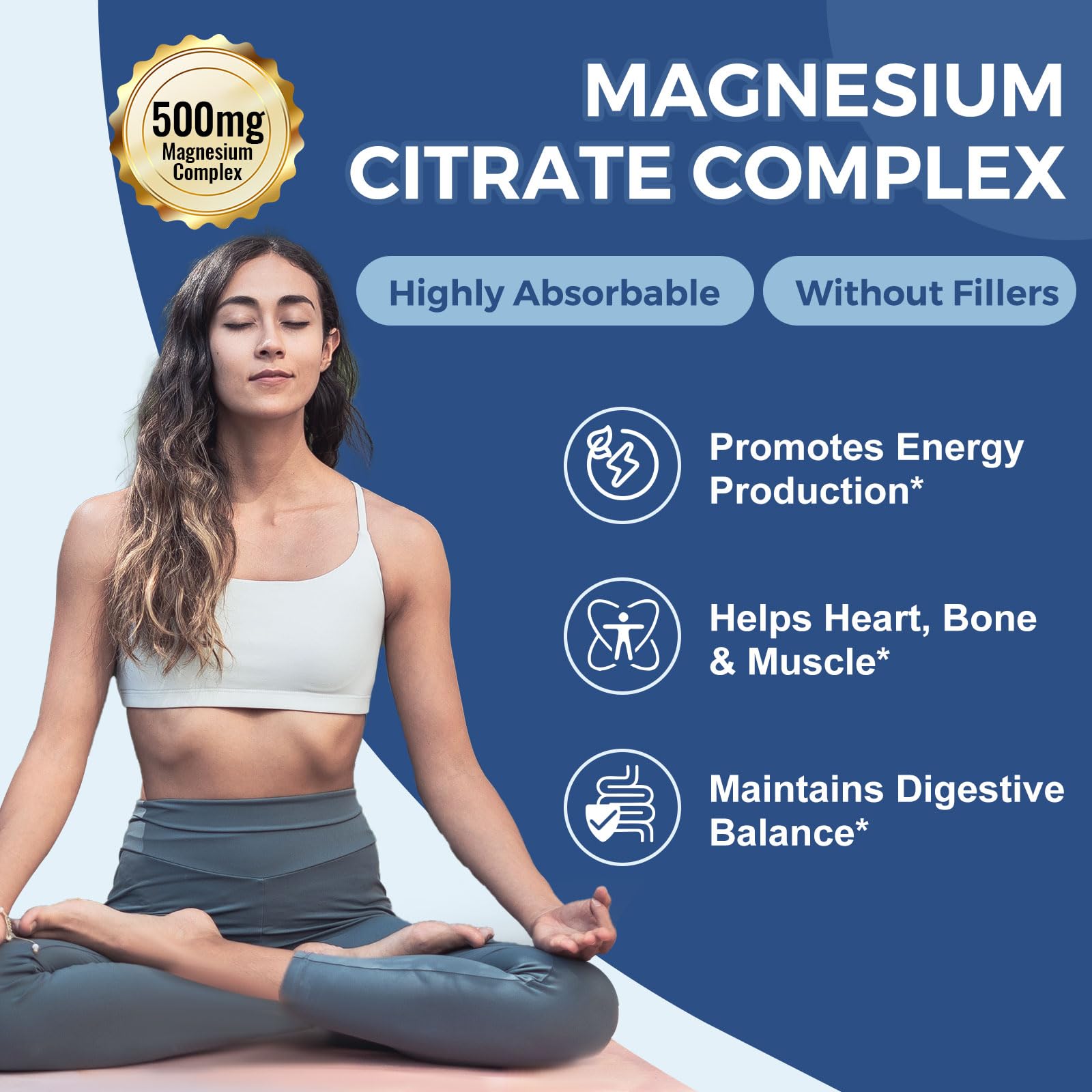 Gélules Zebora Magnésium Citrate 500mg visibles et faciles à avaler.