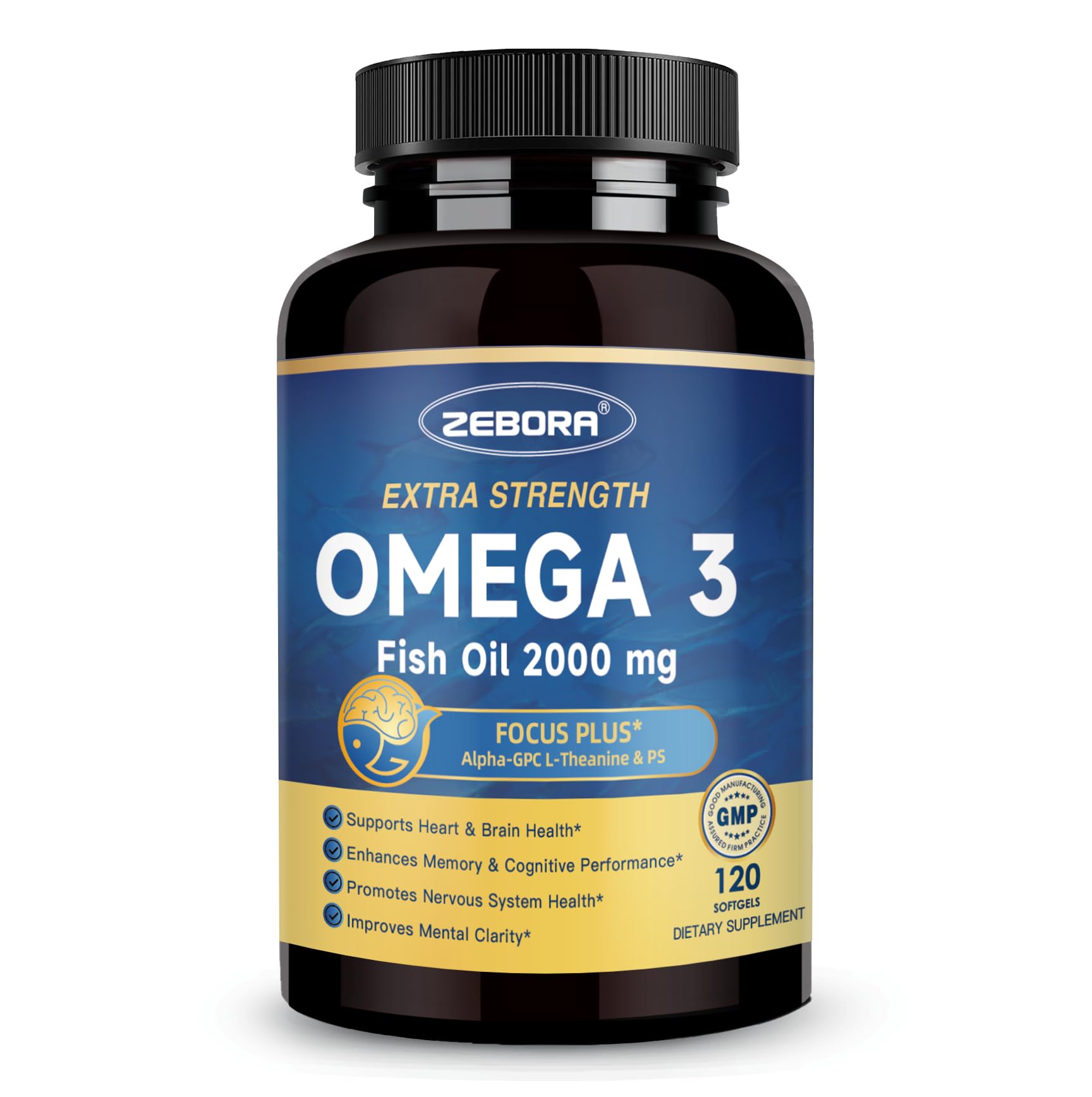 ZEBORA Omega-3: bouteille de gélules pour DHA et EPA