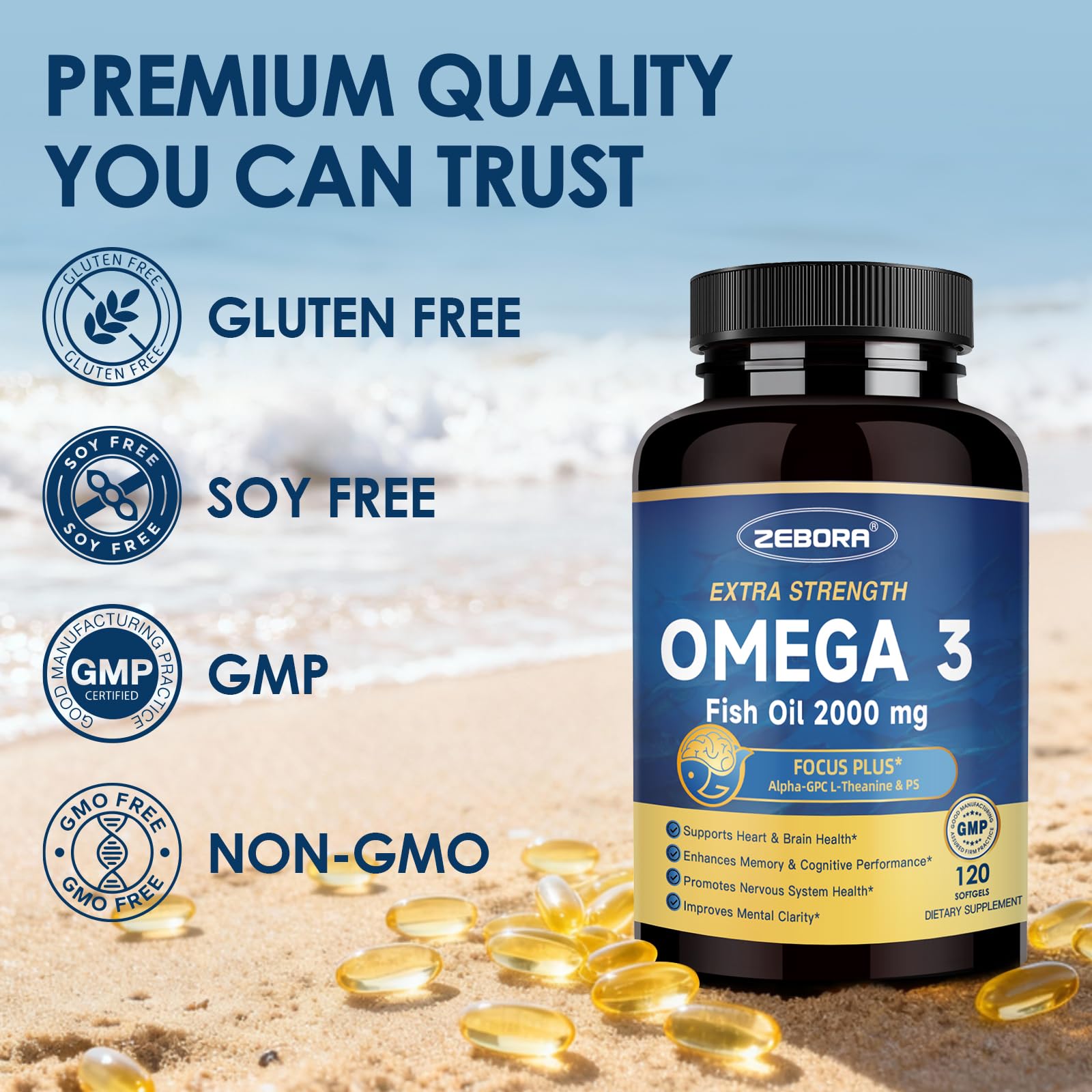 ZEBORA Omega-3: morue sauvage norvégienne source durable