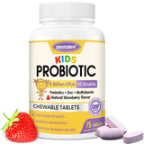 Flacon Zebora Probiotique Enfant sur étagère, pratique et dosage facile.
