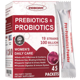 Bouteille Zebora Probiotiques pour femmes, soutien potentiel à une digestion équilibrée.