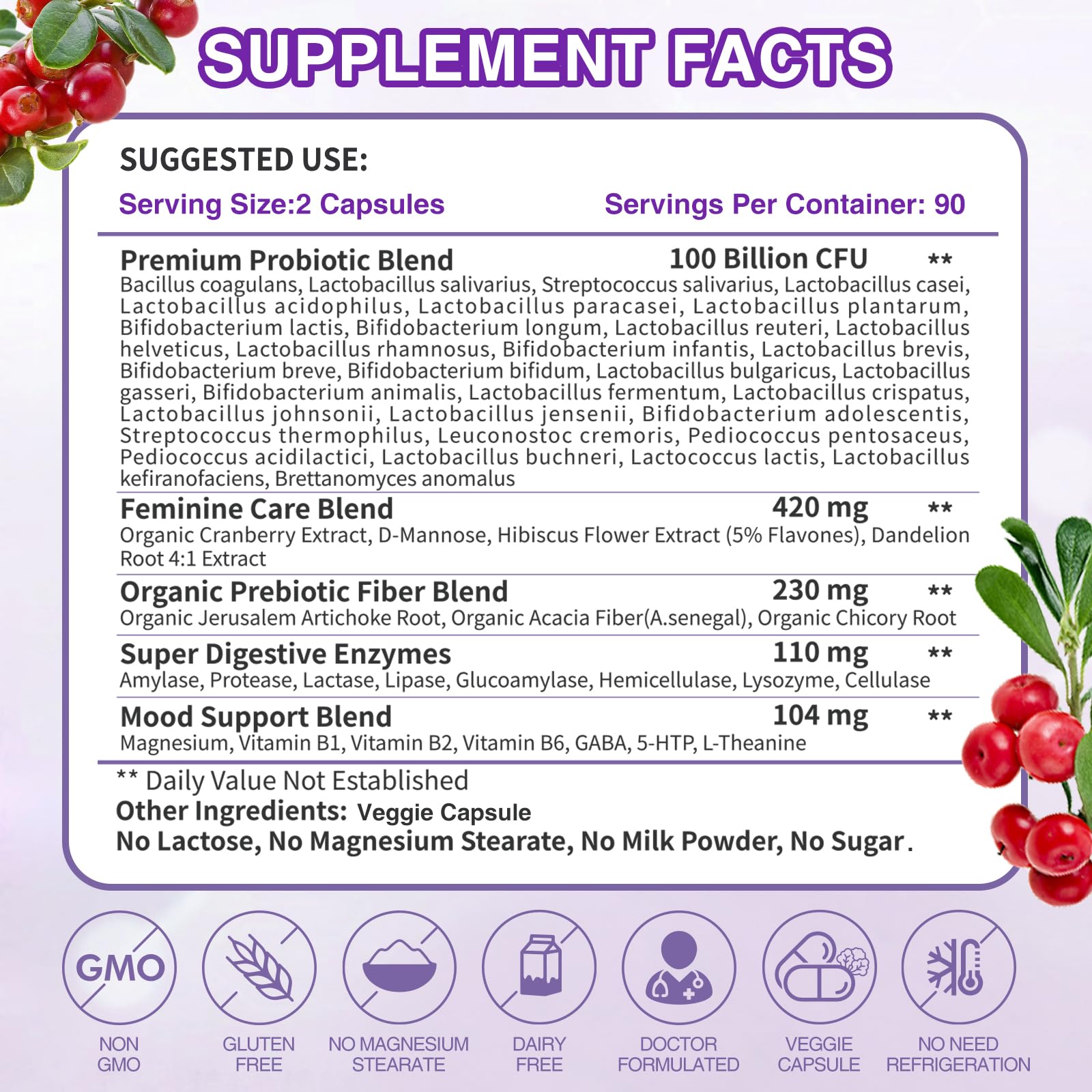 ZEBORA Probiotiques femmes — utilisation quotidienne, absorption améliorée.