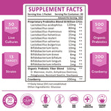 ZEBORA Probiorics femmes, mélange de 13 souches pour la santé digestive.