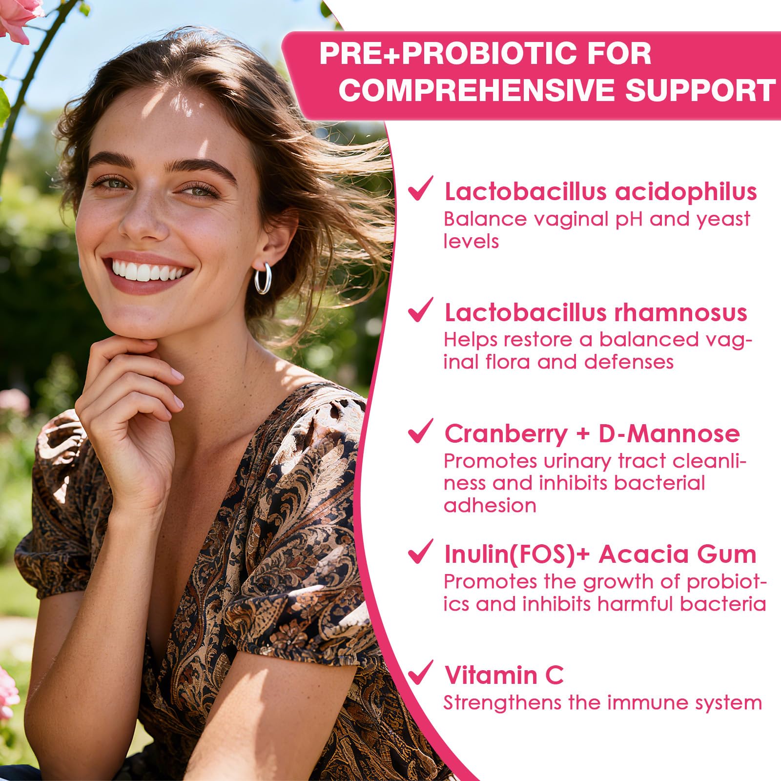 ZEBORA Probiotiques pour Femmes – vitamine C, protection antioxydante potentielle.