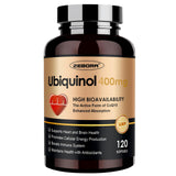 ZEBORA Ubiquinol CoQ10 – Bouteille de gélules molles et usage quotidien