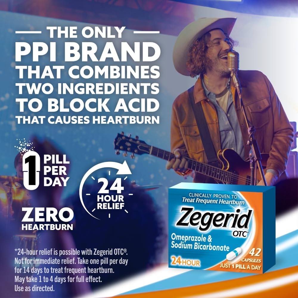 Zegerid OTC – emballage visible, traitement pratique en une pilule par jour