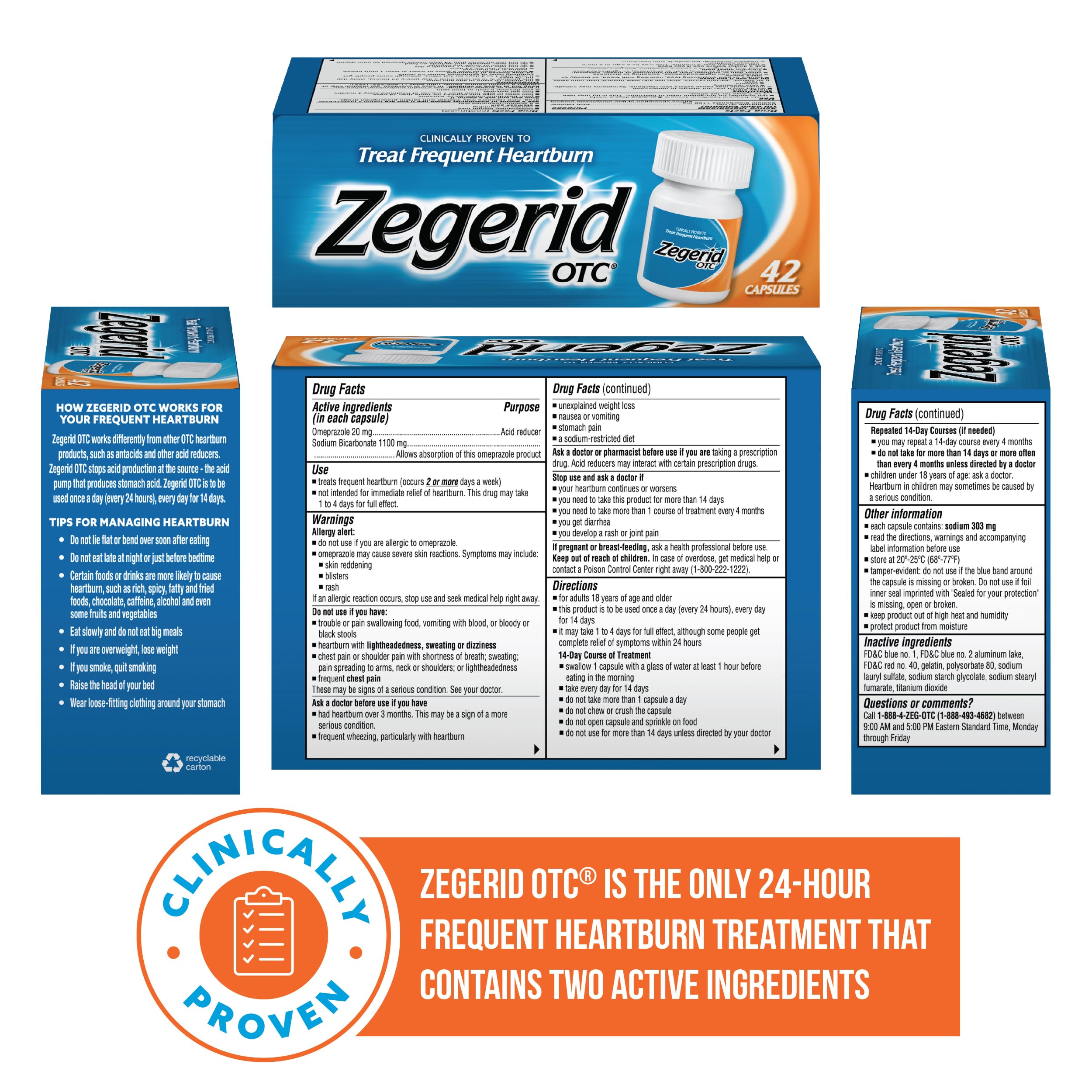 Capsule-omeprazole-20mg Zegerid OTC: dosage précis pour soulagement potentiel.