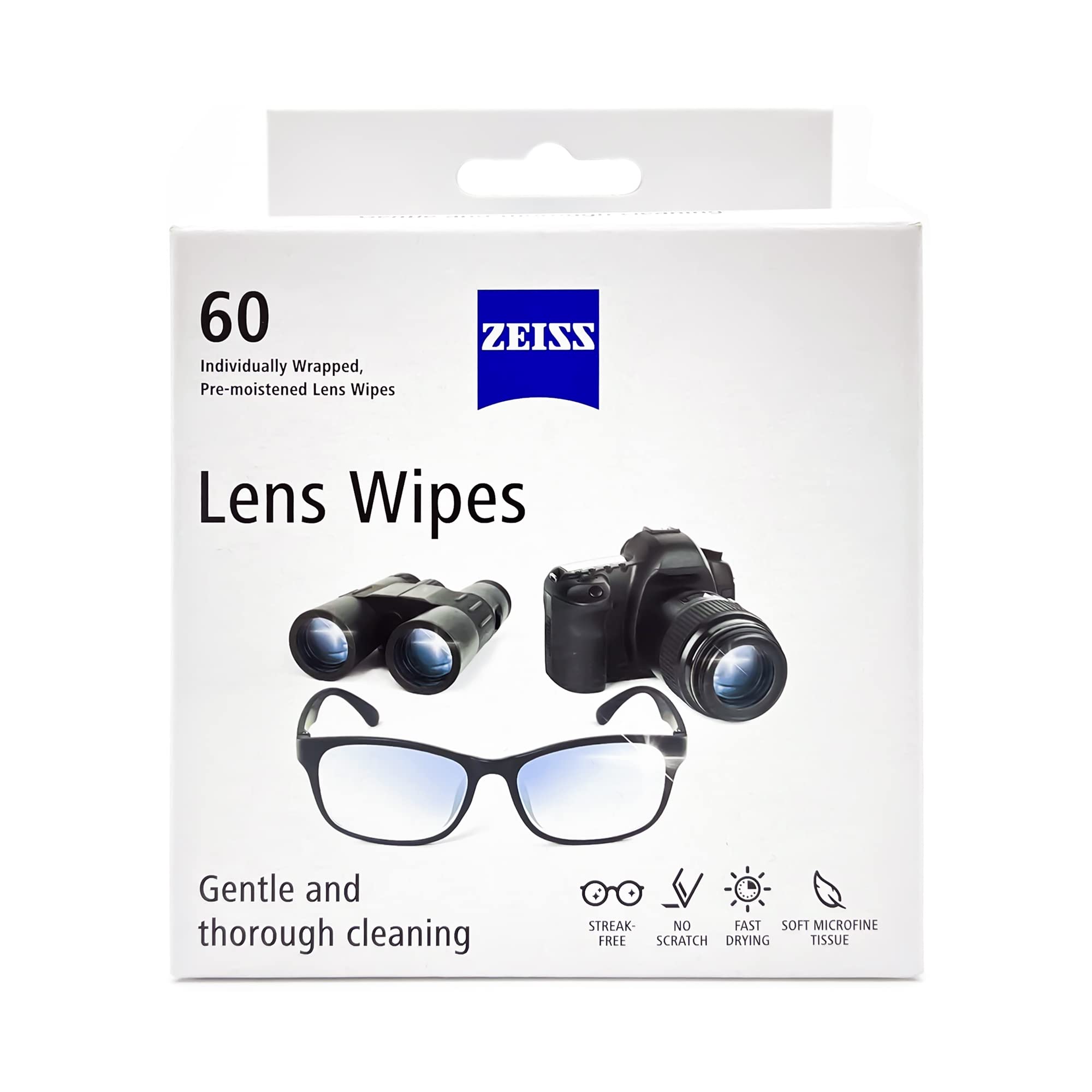 lingettes zeiss emballage individuel compact, nettoyage rapide des lentilles sur la route