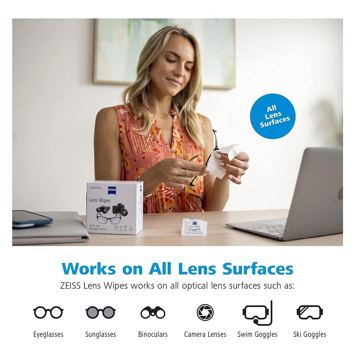 ZEISS Lingettes lentilles 120-lot offre un excellent rapport qualité-prix pour l'entretien des optiques.
