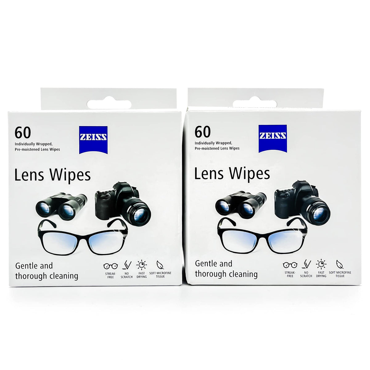 lingettes zeiss nettoyage lentilles pack 120, pratique et efficace en déplacement