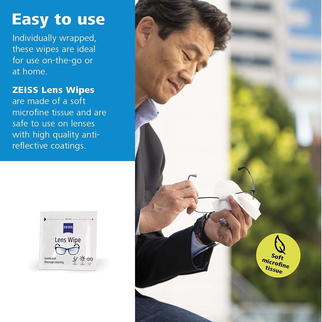 LINGETTES ZEISS nettoyage objectifs cameras et webcams sans résidu