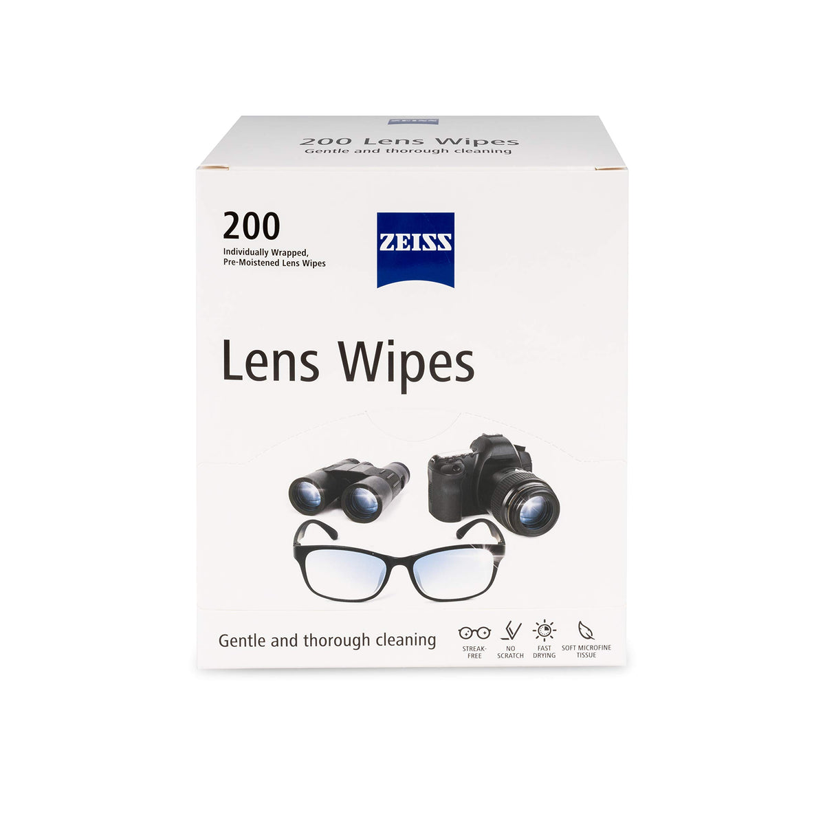 LINGETTES ZEISS préhumidifiées nettoyant lentilles, emballage individuel pratique pour le voyage