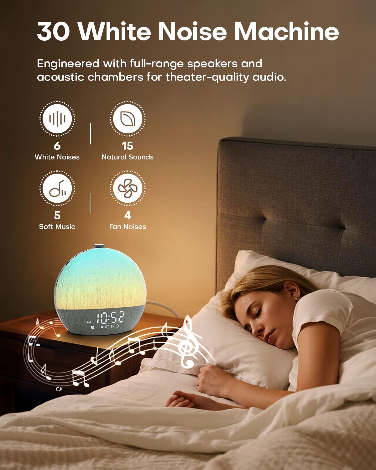 Zelaclock Lumière RGB Dynamique : ambiance personnalisable pour le réveil et le soir.