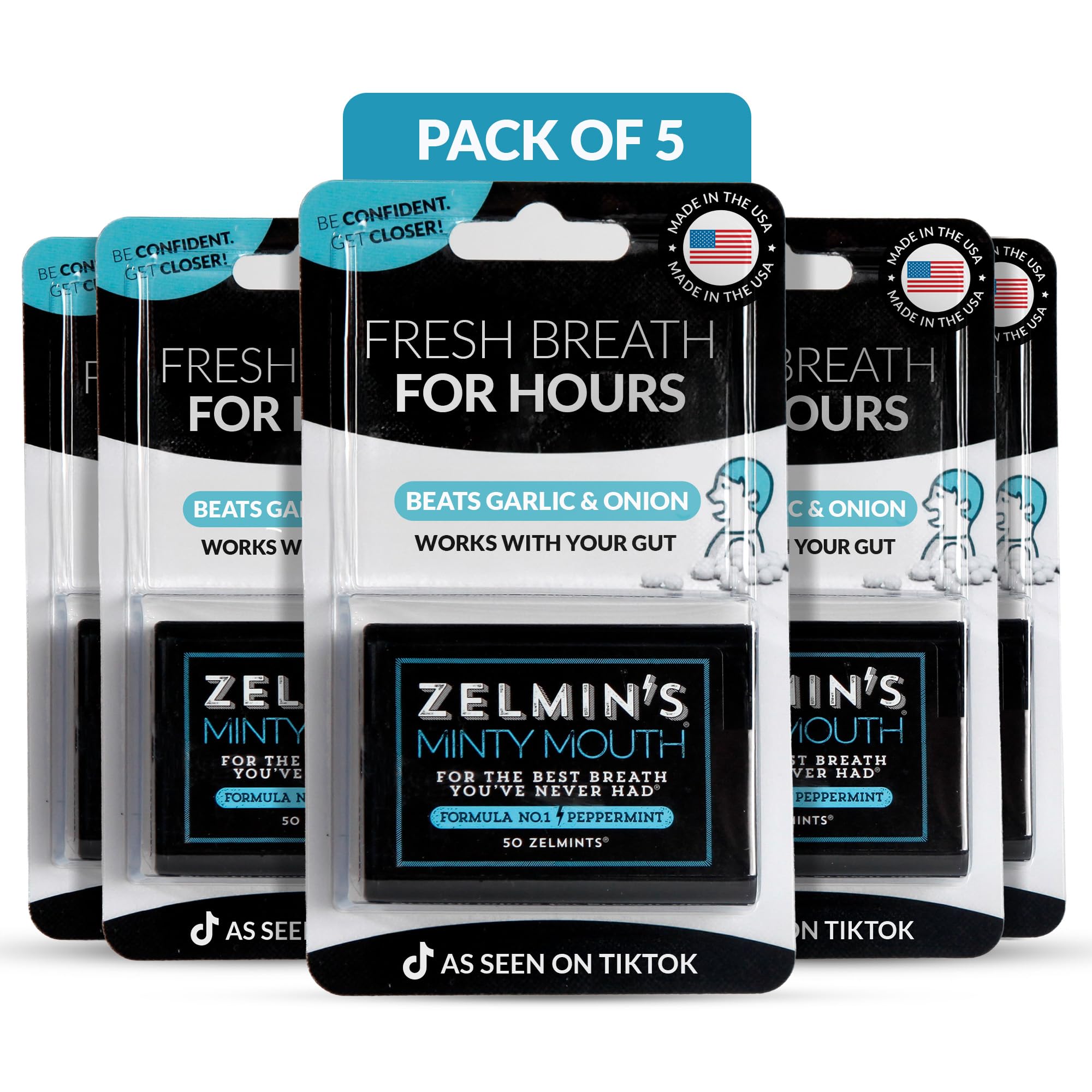 Zelmin's capsules menthe enrobées pour haleine fraîche durable.