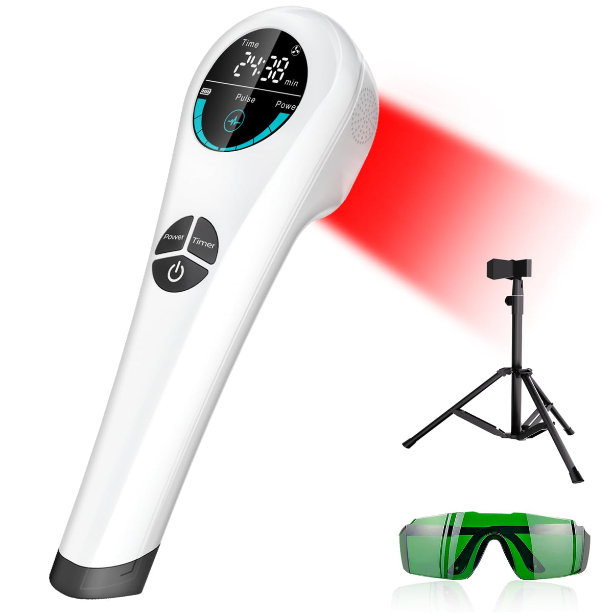 Zelvory : baguette lumière rouge 650nm appliquée sur muscle pour favoriser la récupération