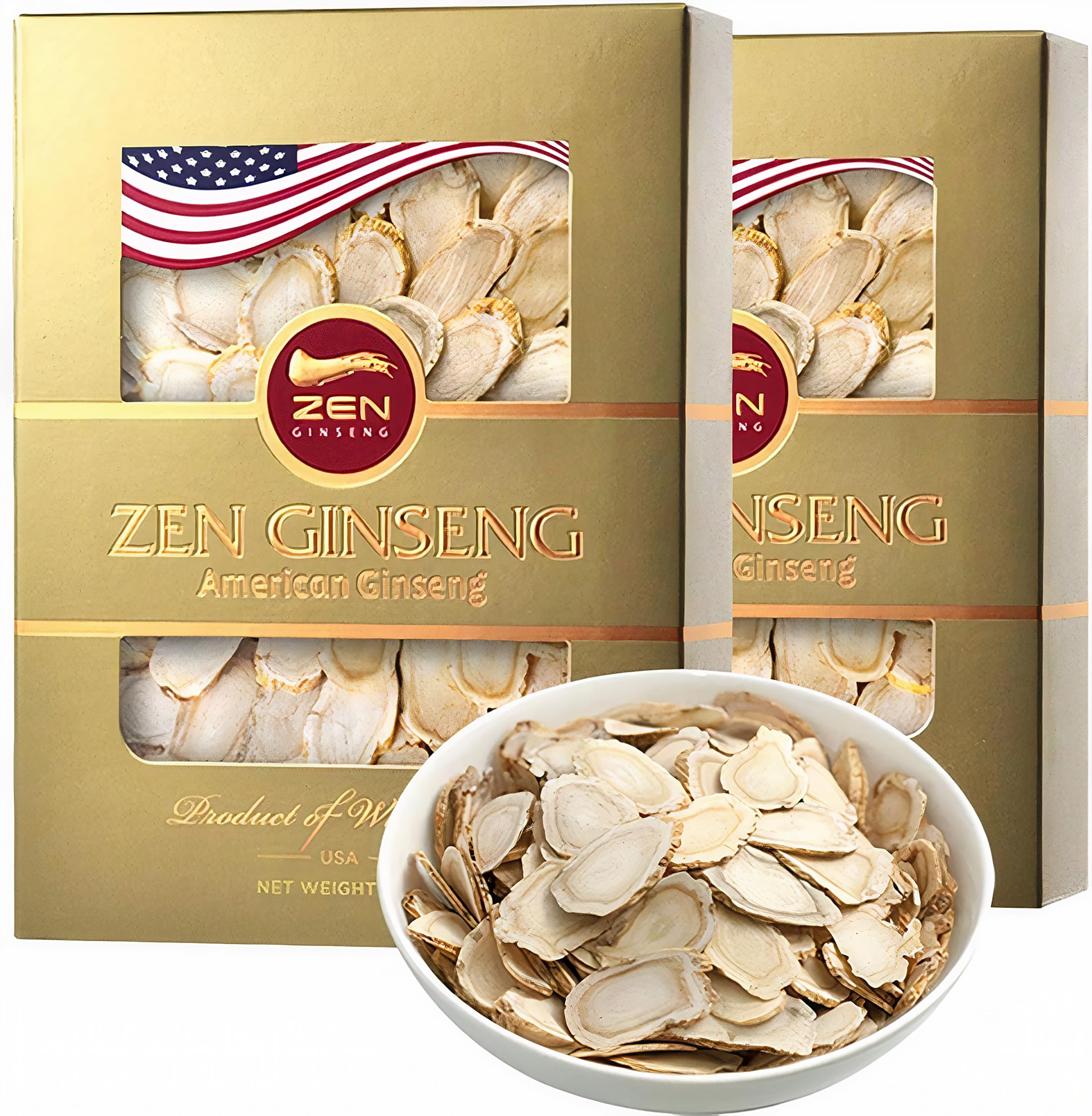 Zen Ginseng — emballage des tranches de ginseng américain du Wisconsin pour énergie naturelle.