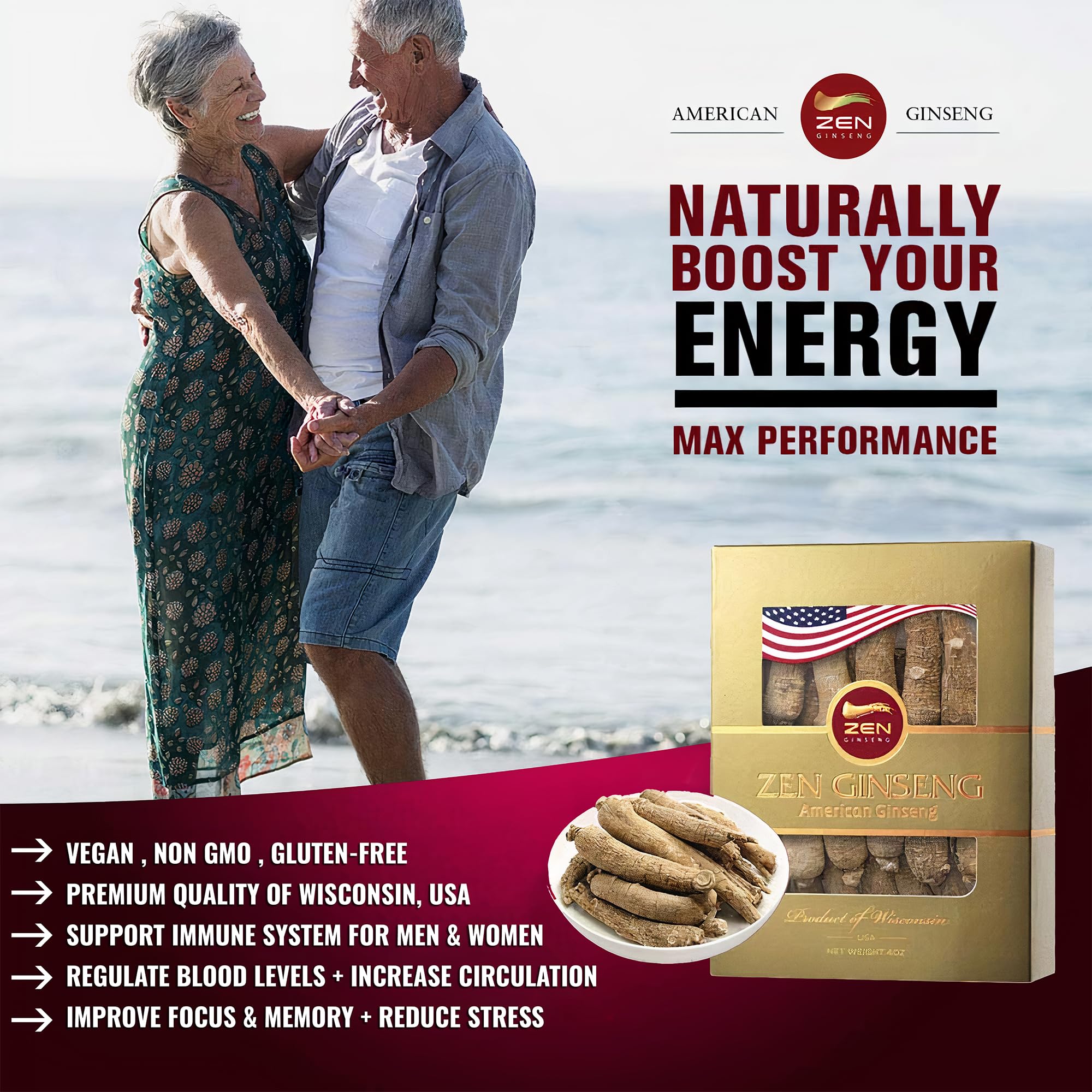 Zen Ginseng soutient énergie quotidienne et concentration possibles.