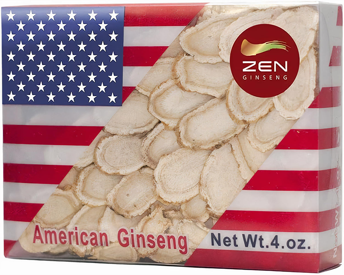 Zen Ginseng: tranches Wisconsin 4-onces – etiquette et énergie naturelle