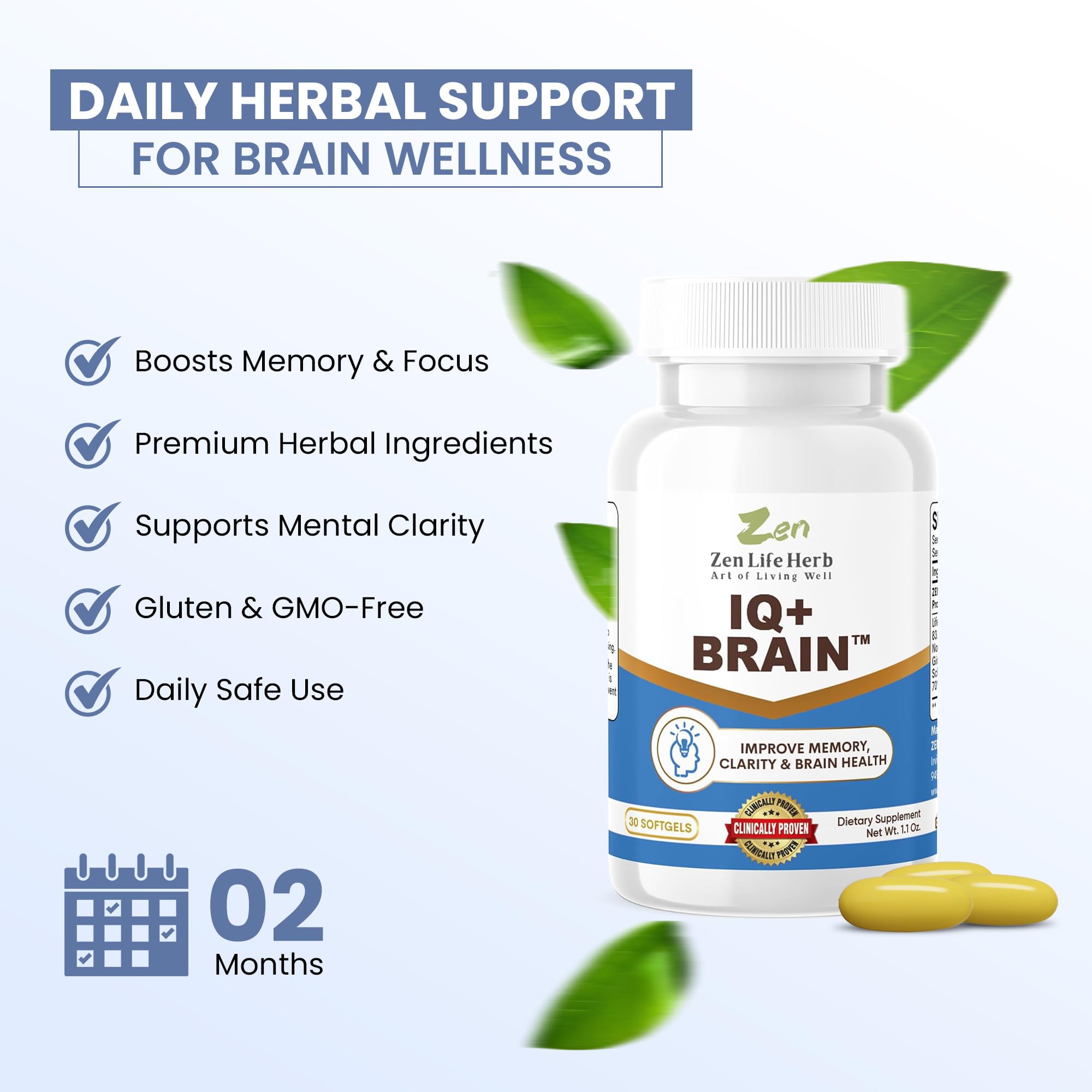IQ+ Zen Life Herb — extrait Panax Notoginseng et couleur naturelle