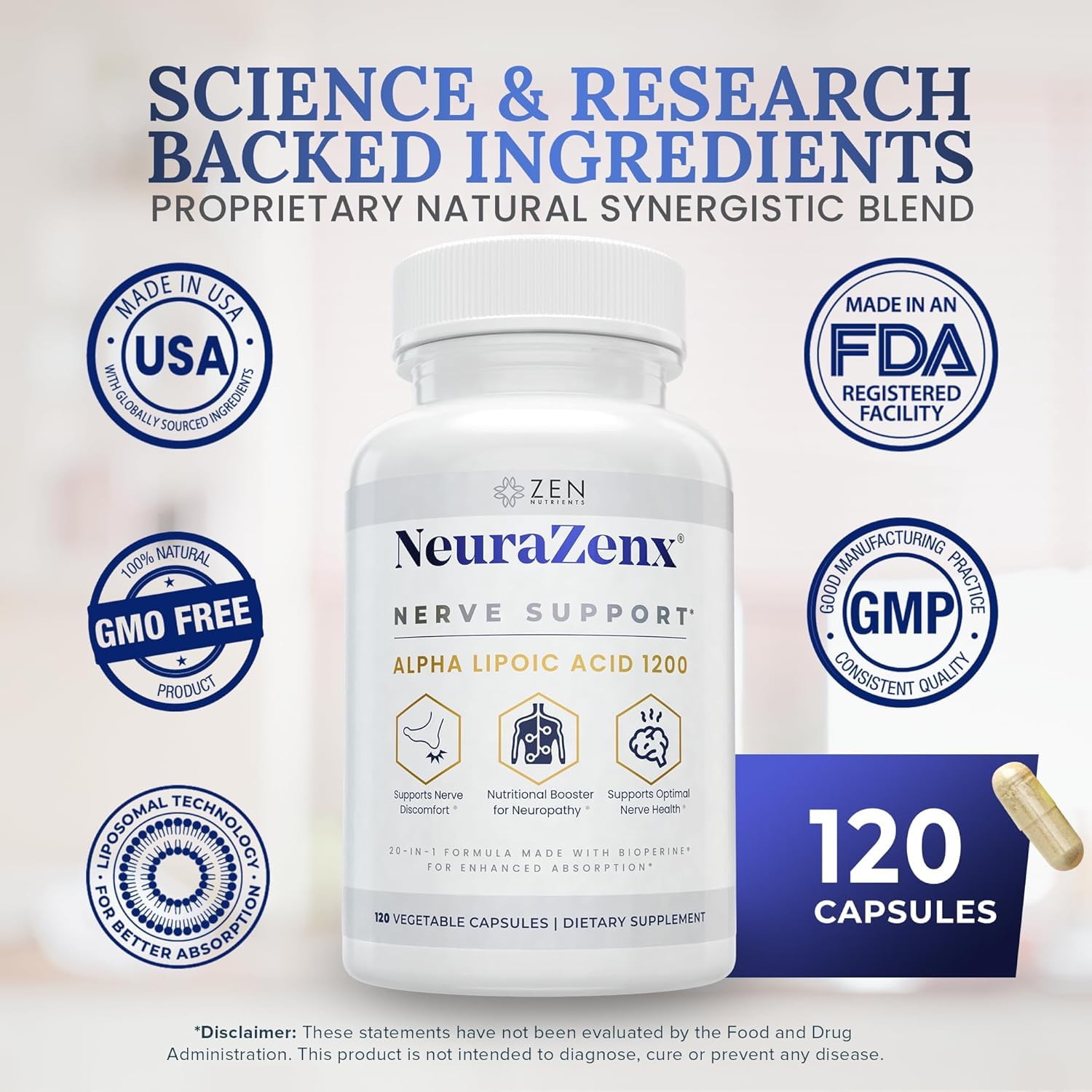 Formule 20-en-1 enrichie pour le soutien nerveux dans NeuraZenX.