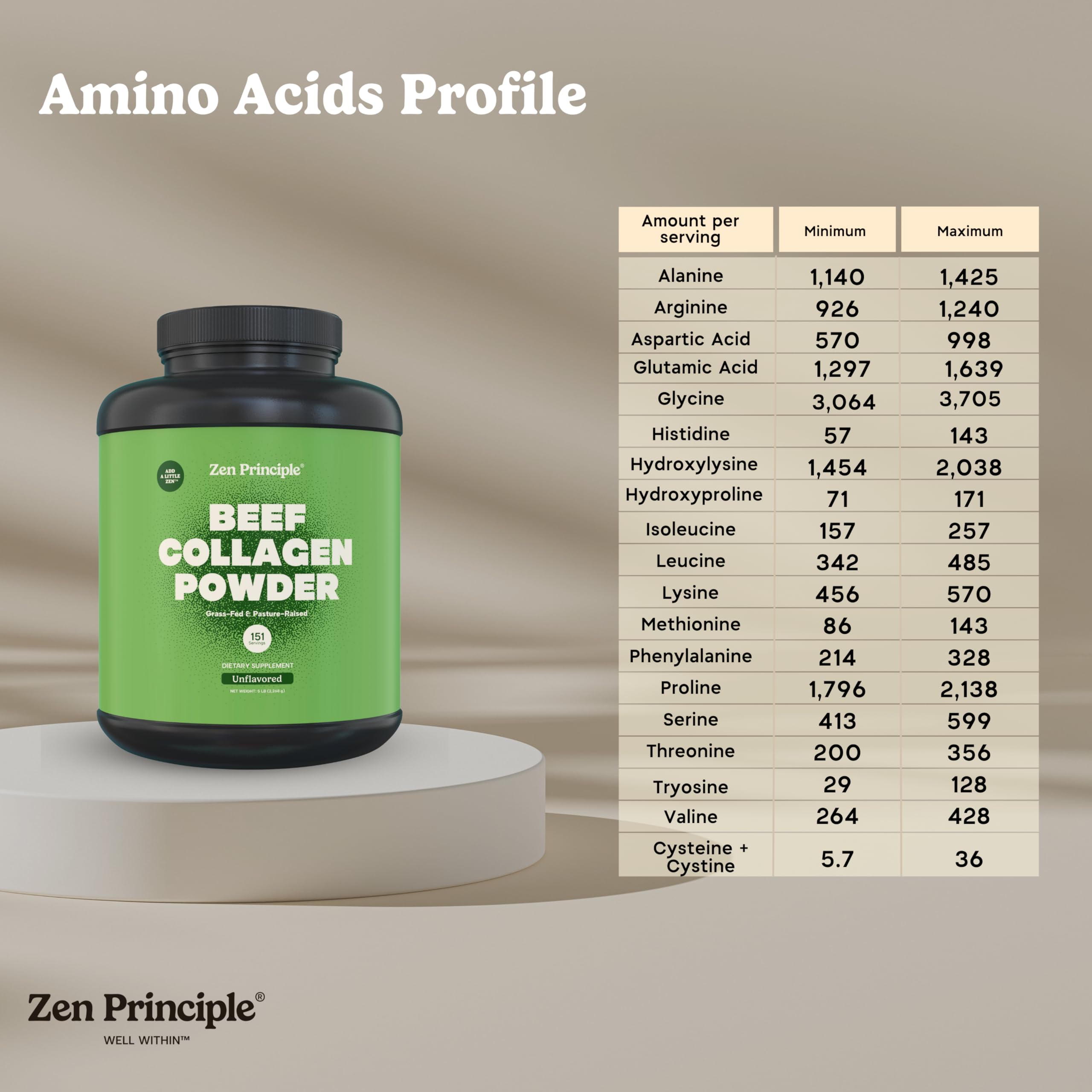 Zen Principle collagene agglomere – peau, cheveux et ongles soutenus quotidiennement.