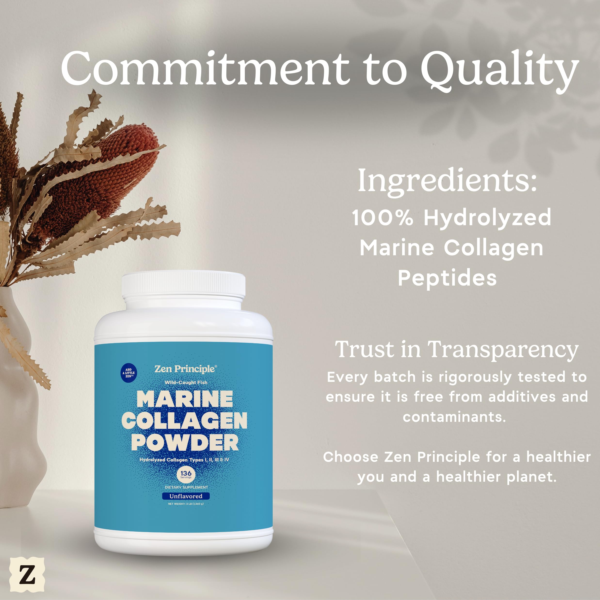 Utilisation quotidienne de la Poudre marine Zen Principle dans shakes et cafés.