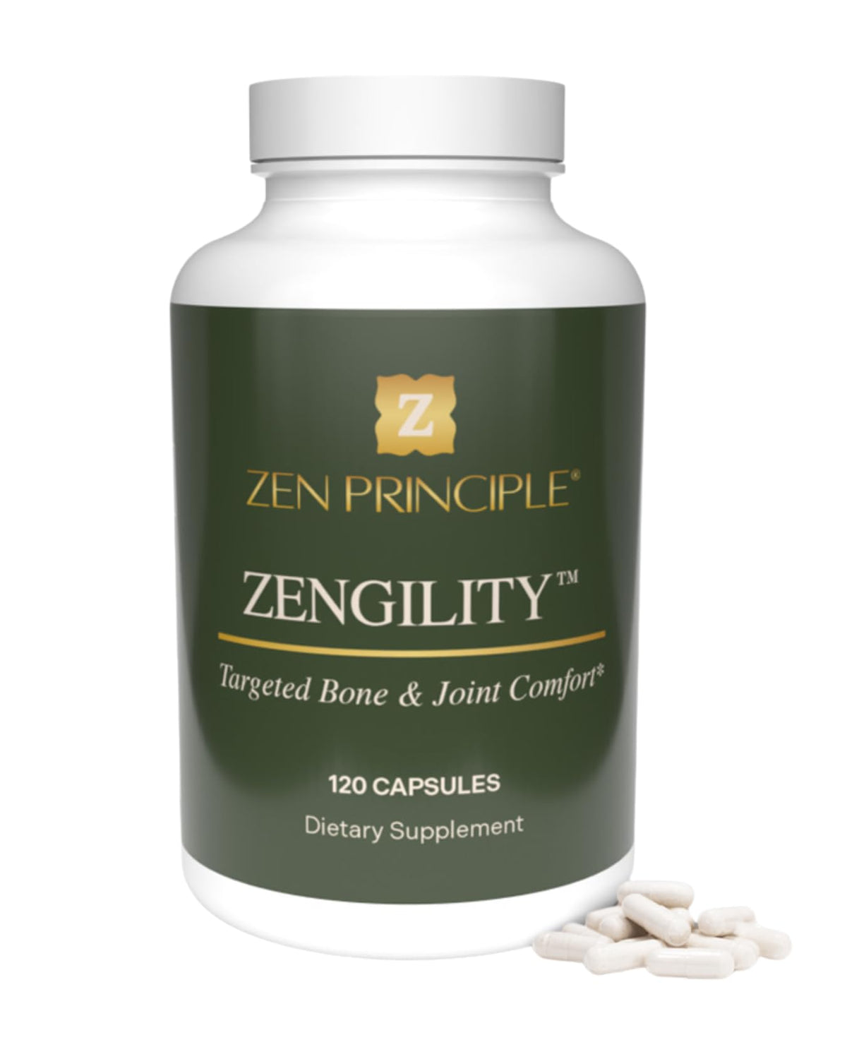 Zen Principle Zengility dans la bouteille, soutien possible à la mobilité articulaire.