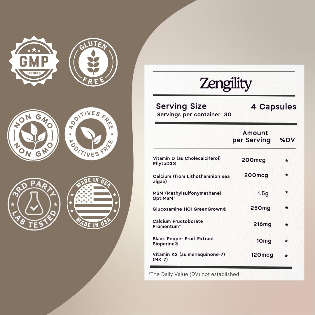 Gélules Zen Principle Zengility prêtes à être consommées pour le confort articulaire.