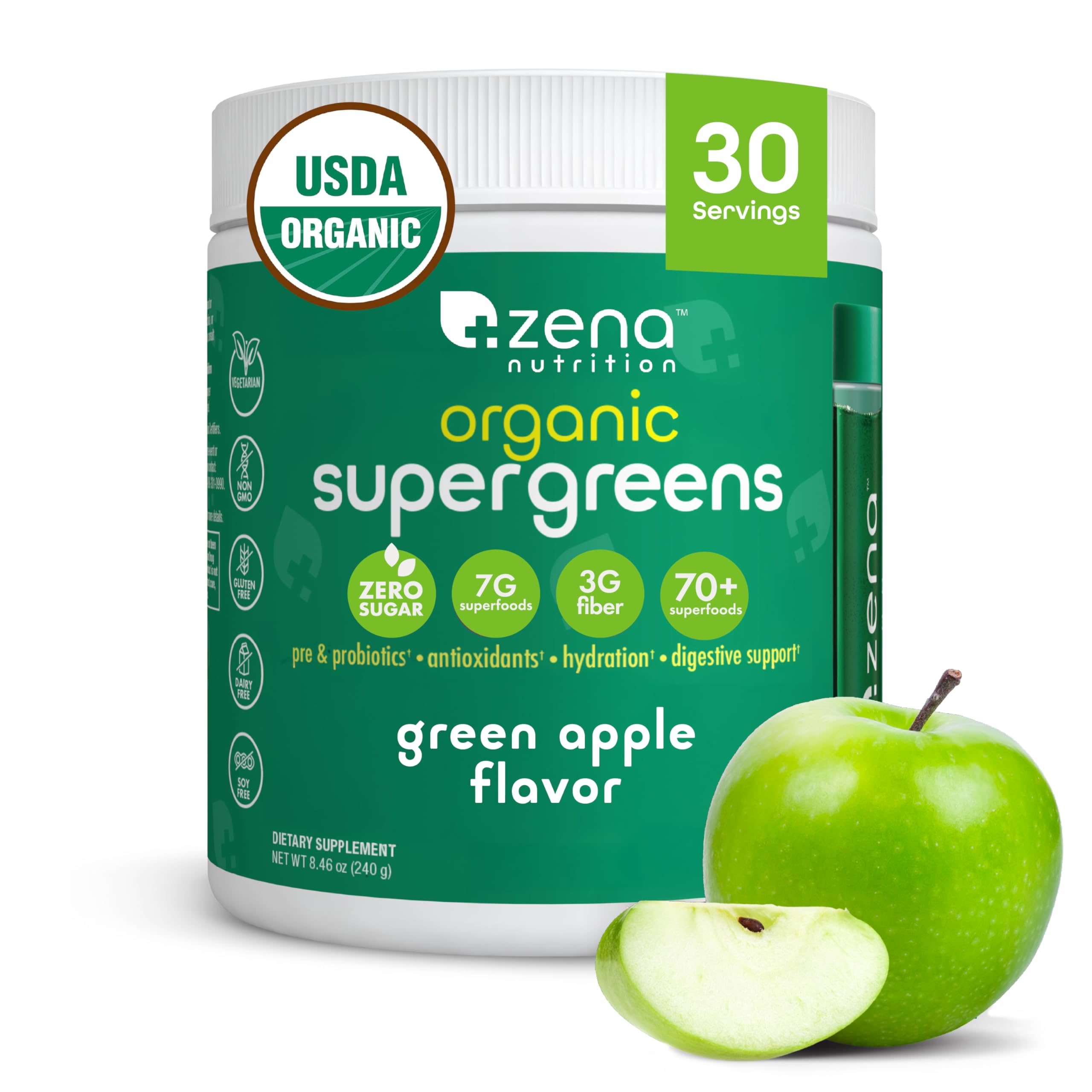 Zena Nutrition Bouteille Poudre Vert – boost quotidien grâce aux superaliments