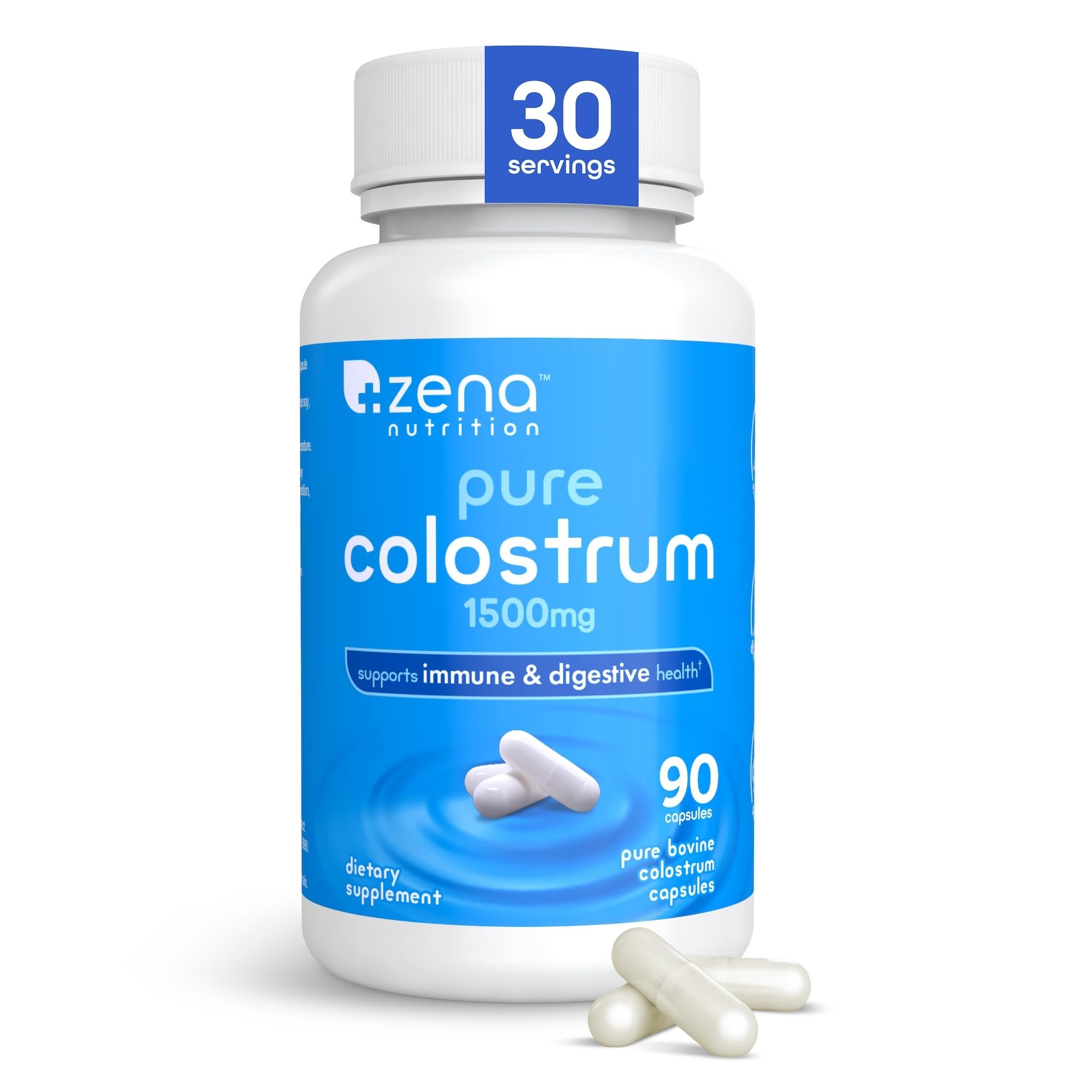 Capsules Zena Nutrition: colostrum pur 1500 mg pour soutenir le bien etre