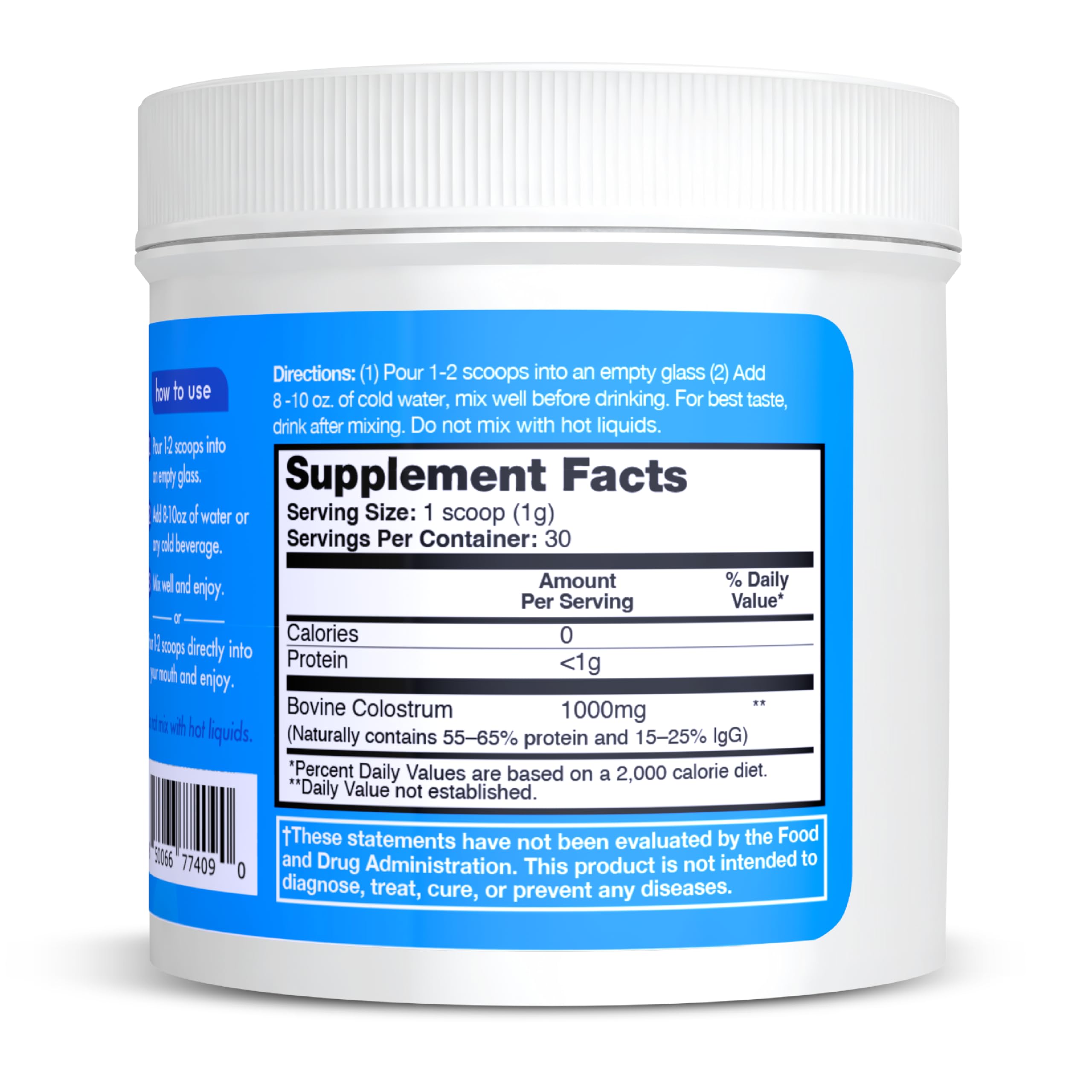 Colostrum Bovin Zena Nutrition — testée par un tiers pour garantir la qualité.