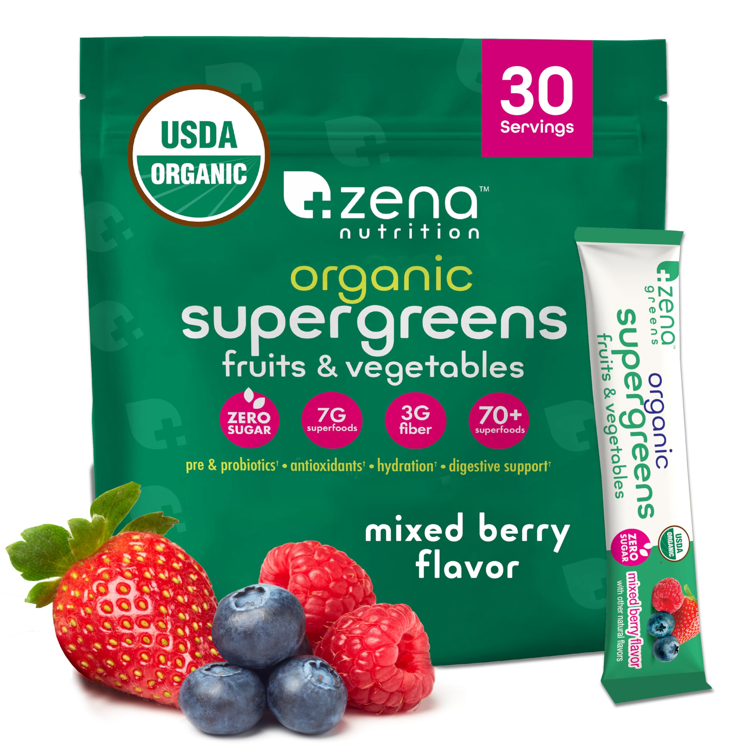 Zena Nutrition Super Greens – fabriqué aux Etats-Unis et testé en laboratoire indépendant