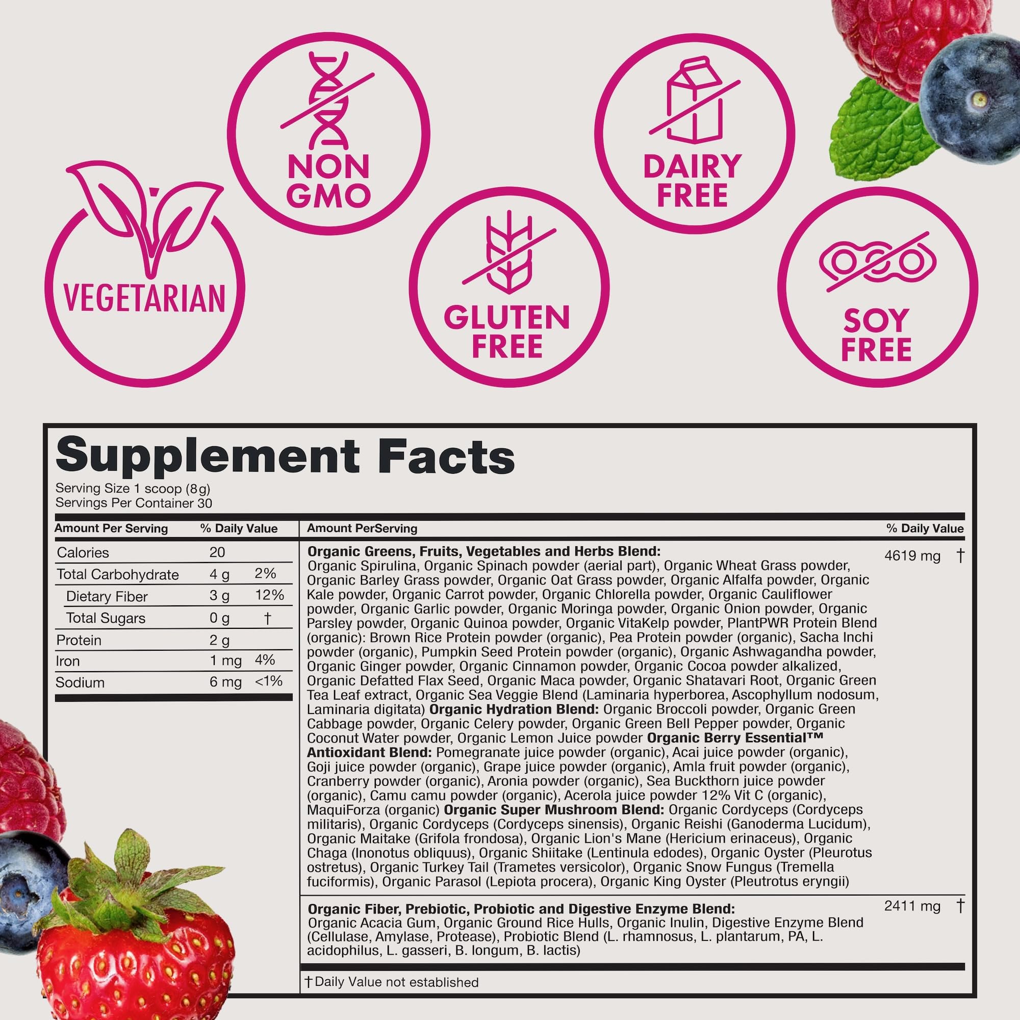 Zena Nutrition Mélange Champignons Bio, richesse en super-aliments pour votre rituel quotidien.