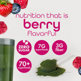 Zena Nutrition Verre Poudre Mélange Fruits Rouges, mélange frais et prêt à consommer.