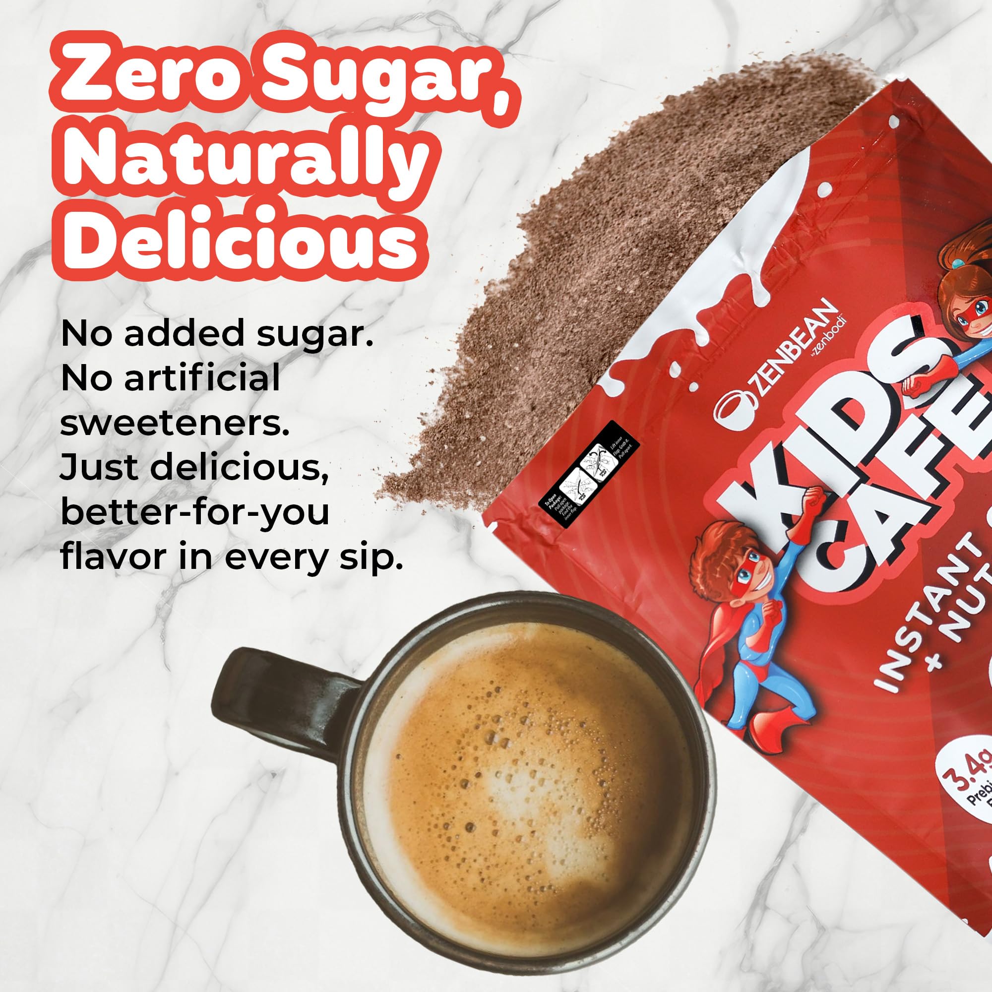 ZENBEAN Café Enfant Latte Vanille – douceur vanillée pour un réveil tendre.