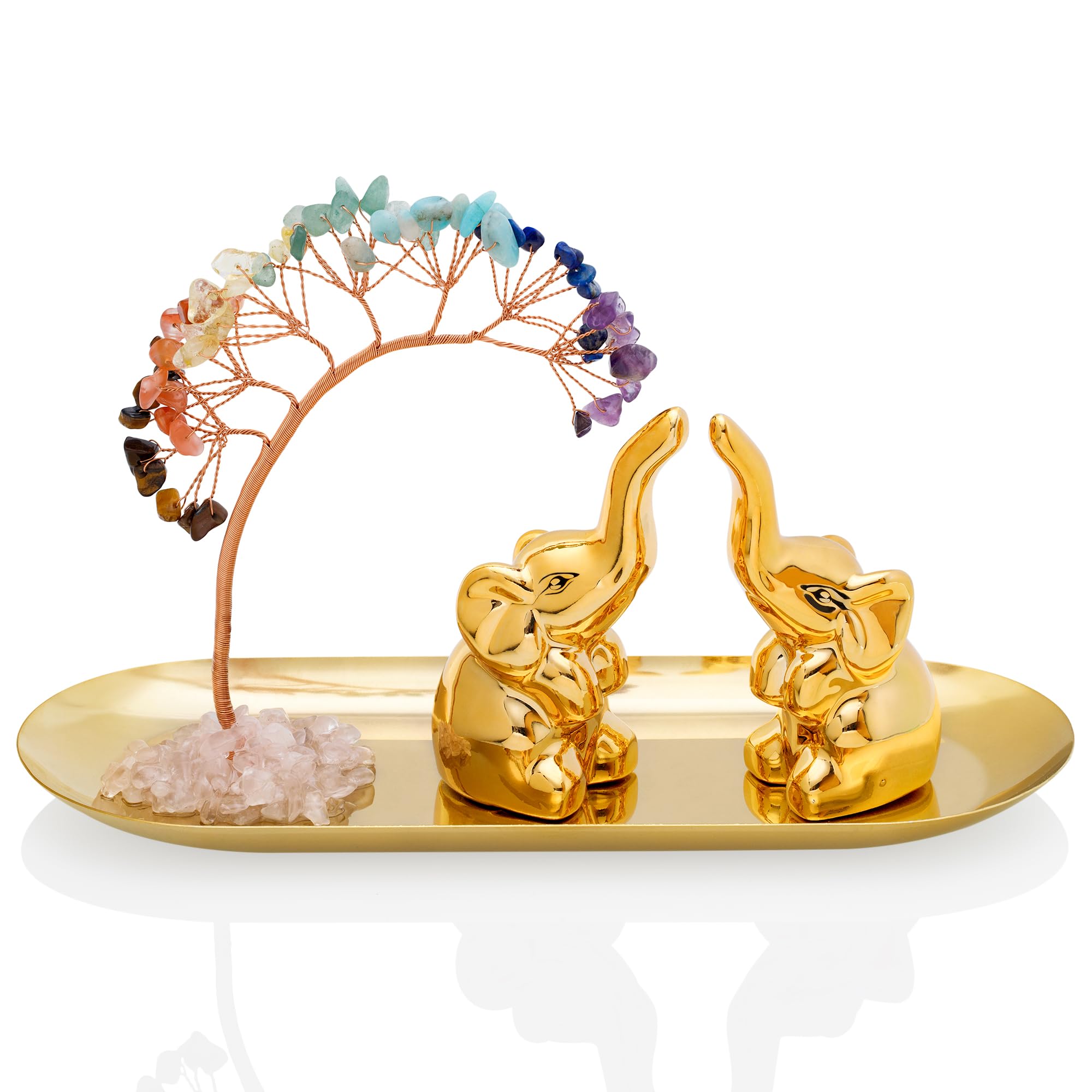 ZenBless arbre cristal chakra plateau : décor apaisant pour salon et méditation