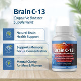 Zenith Labs Brain C-13 : étiquette claire indiquant les ingrédients et le dosage
