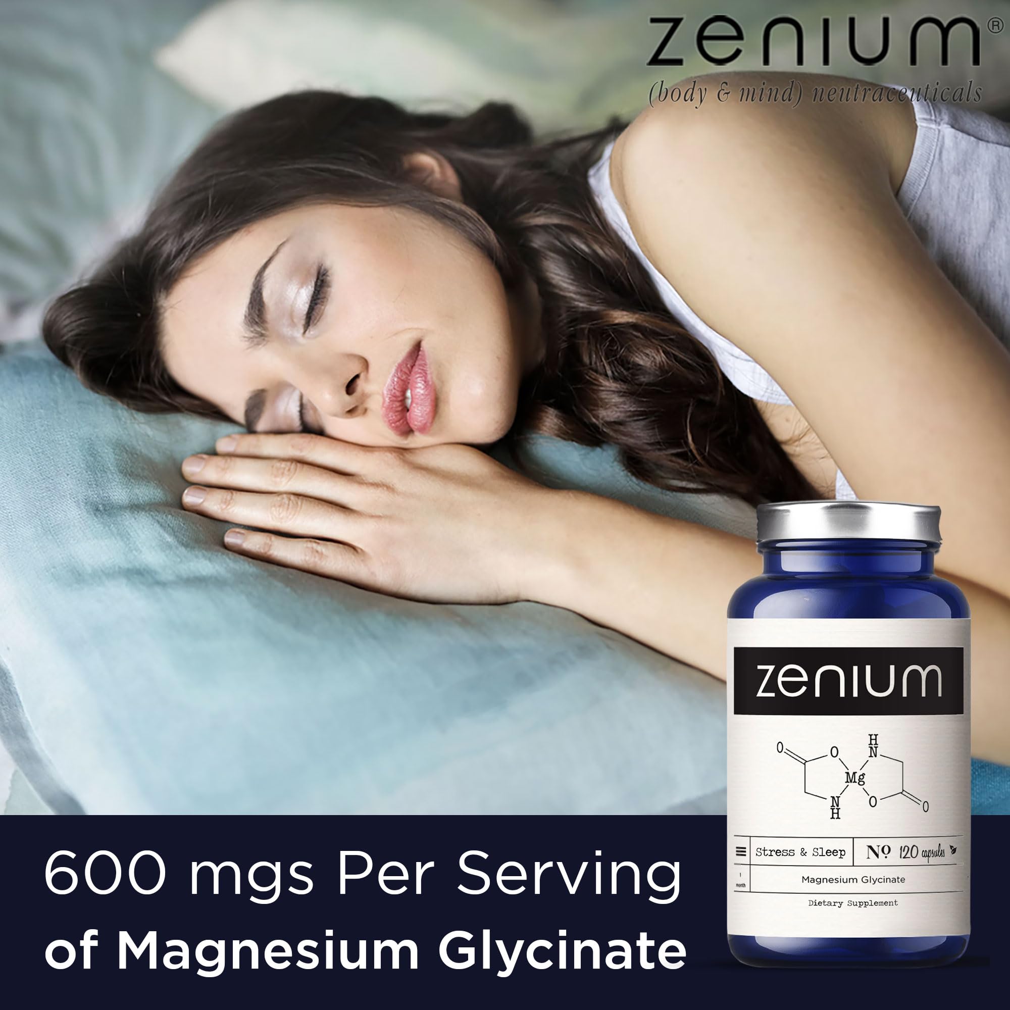 Capsules Zenium Magnésium Glycinate avec absorption élevée.