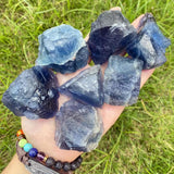 Zenkeeper fluorite bleue brute, pierre décorative apaisante favorisant la concentration