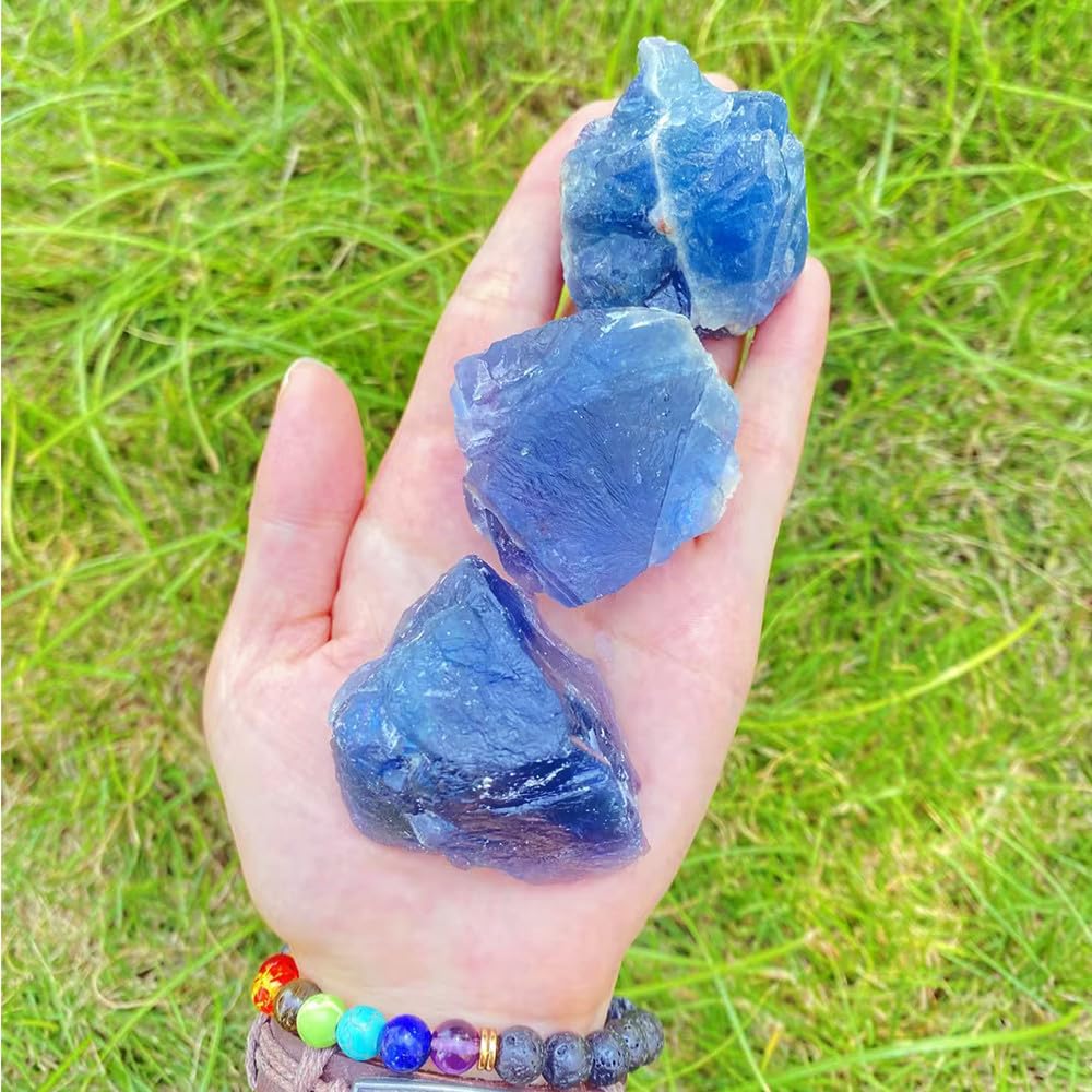 Zenkeeper fluorite bleue brute, pièce pour méditation et clarté mentale