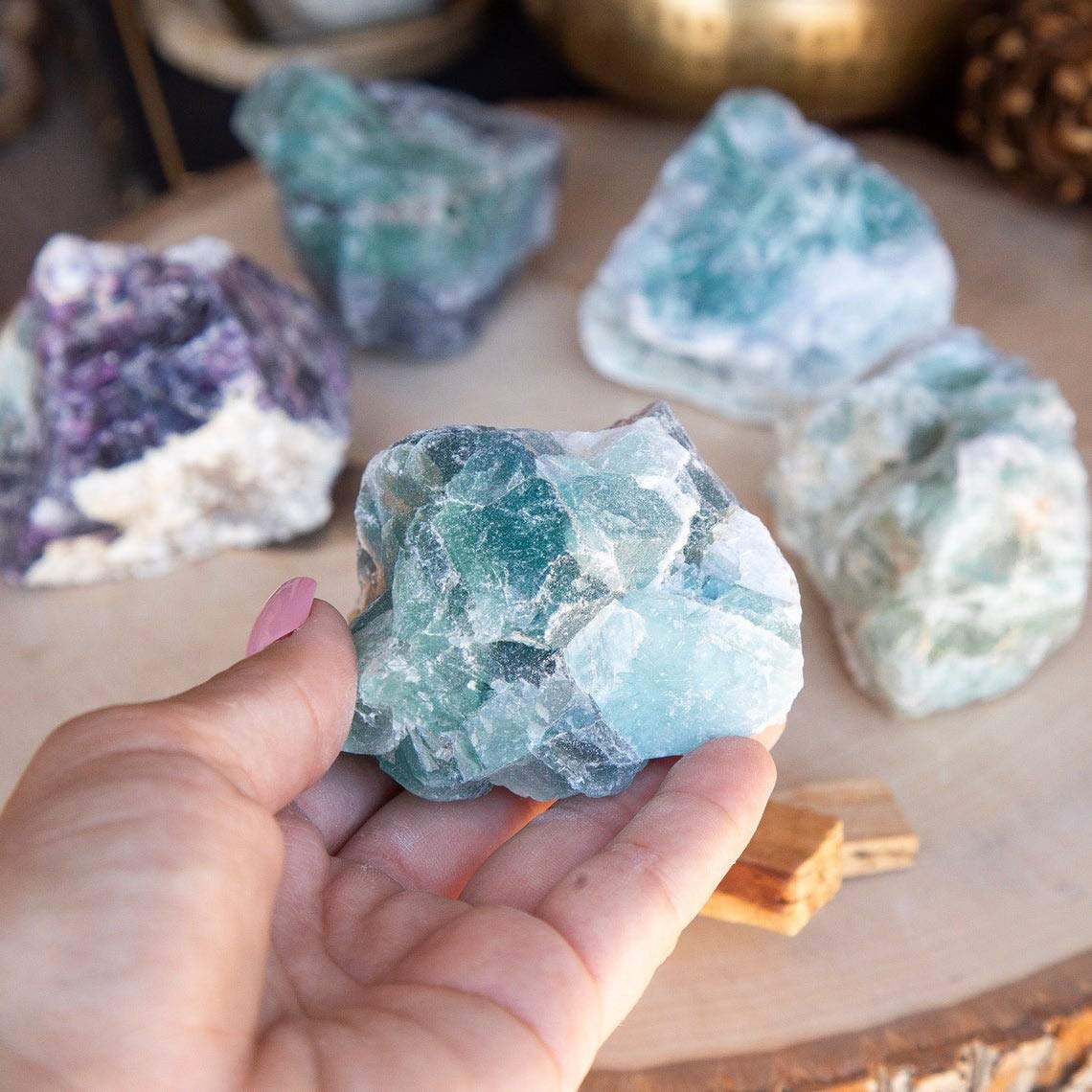 Zenkeeper fluorite gemme, décor idéal pour autel et rituels.