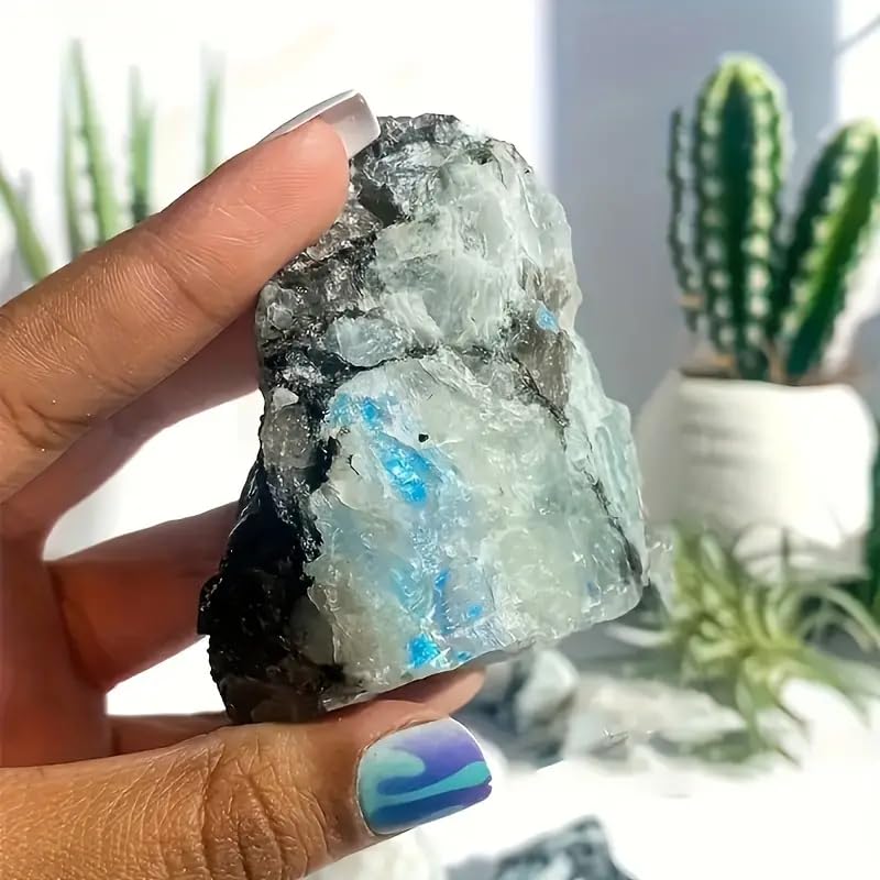 Zenkeeper pierre de lune avec micro-fissures 1 à 2 pouces, iridescence spectaculaire