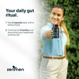 Zenmen H. Pylori Support – étiquette claire avec ingrédients et utilisation.