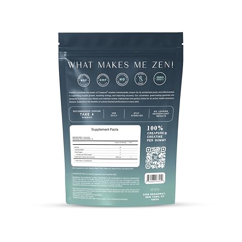 CreaZen: emballage bleu myrtille et goût naturel pratique en déplacement.