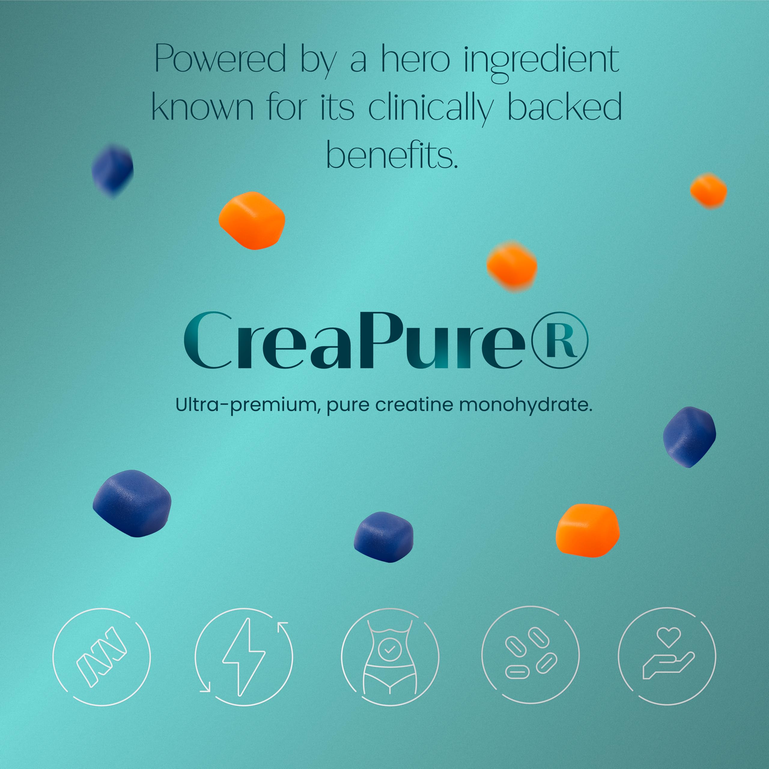CreaZen: flacon de 120 gummies, format pratique et portable.