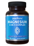 Capsules Zentastic Magnésium 4-en-1 dans la bouteille, soutien nerveux potentiel.
