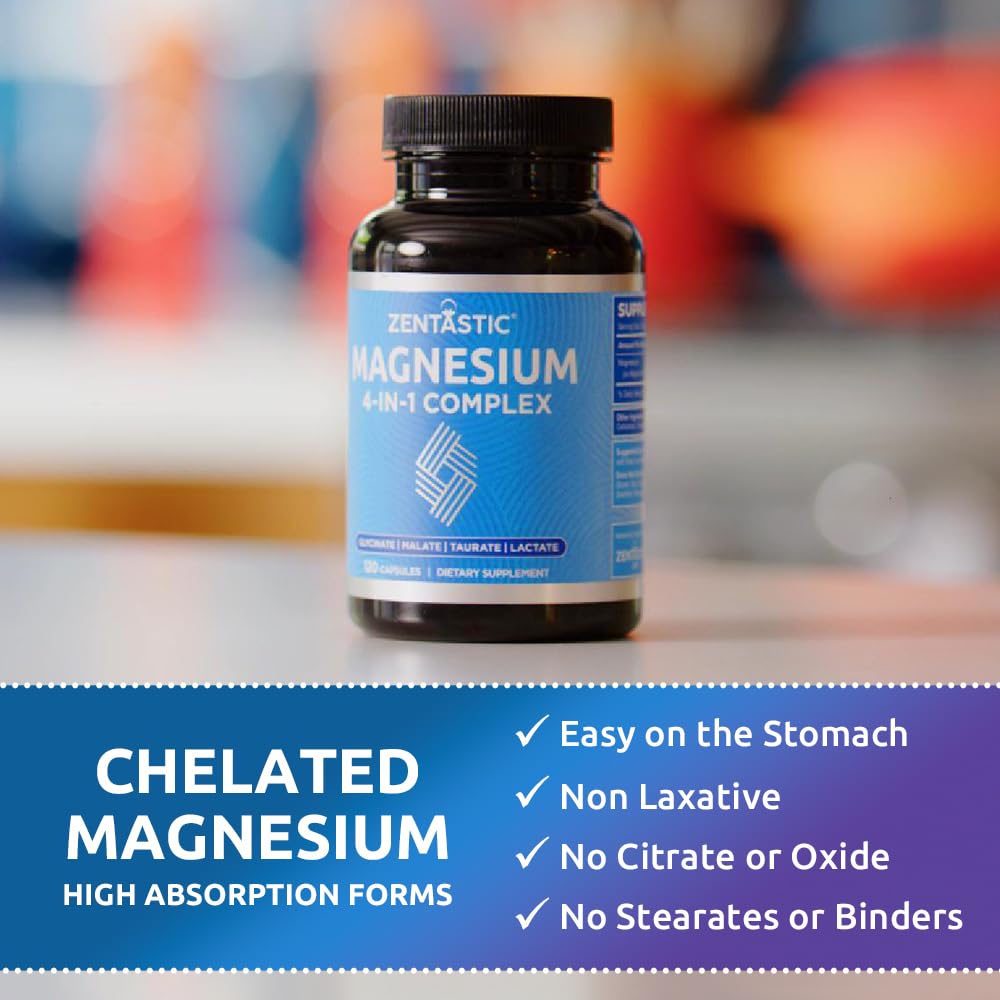Fiche nutrition Zentastic Magnésium 4-en-1 décrivant les formes de magnésium.
